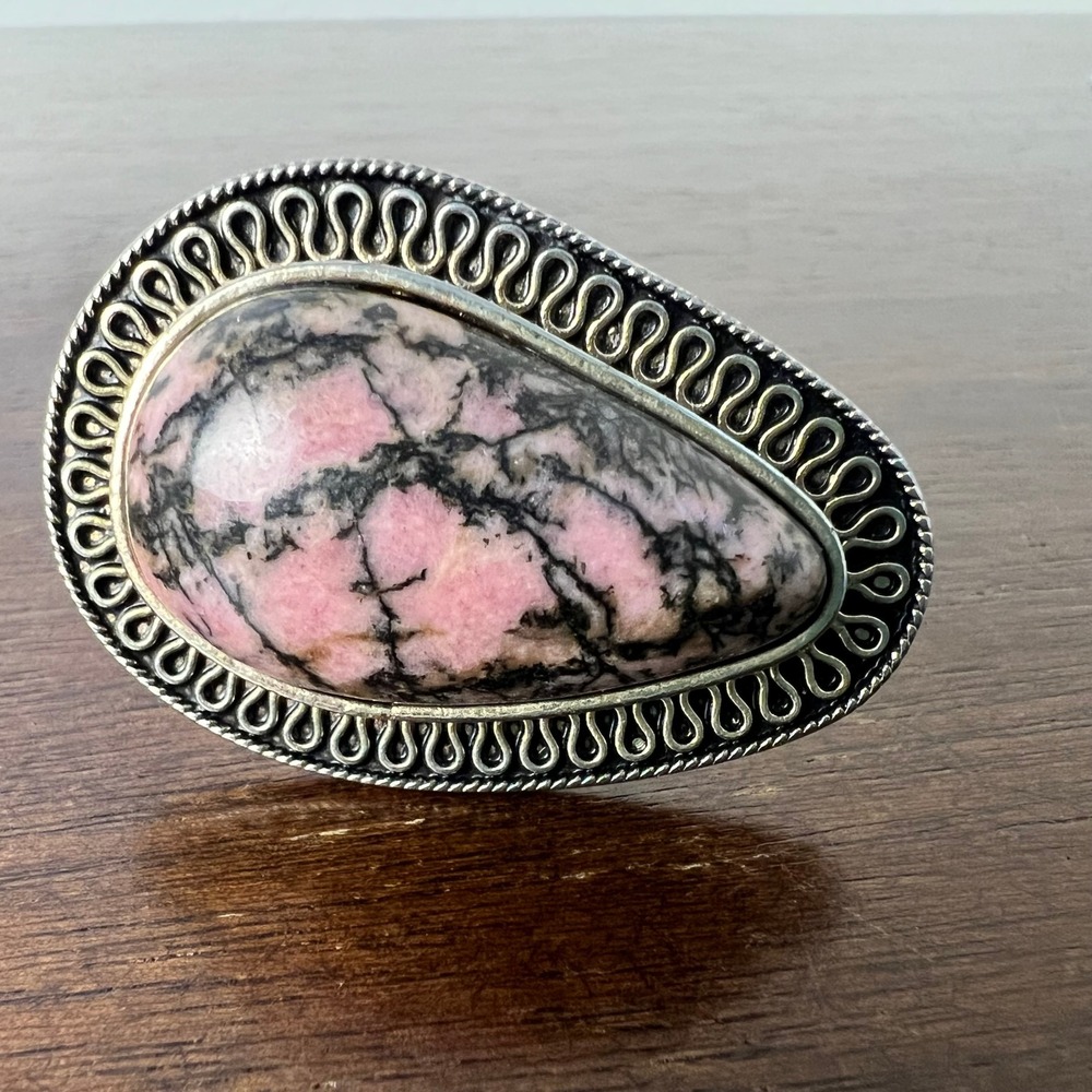 ☘️5/$25 Large Stone Ring Granite Purple Indie Earthy Whimsigoth Artsy Celtic